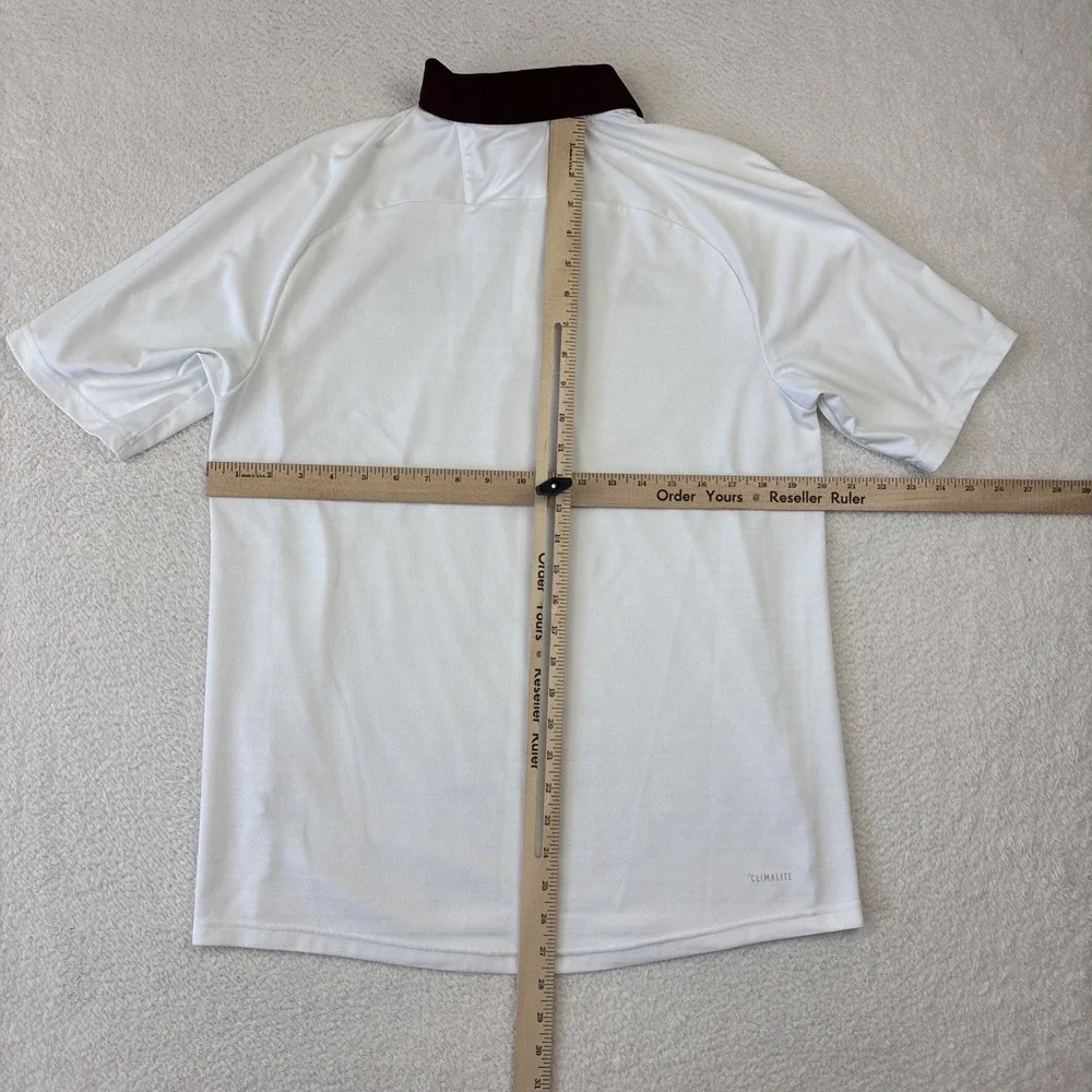 MISSISSIPPI STATE BULLDOGS x ADIDAS Mens Polo Shirt Medium White Golf Stretch SS
